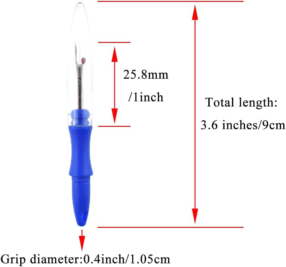 HAHIYO 3.6Inches 4PCs Blue Plastic Seam Ripper Thread Stitch Remover
