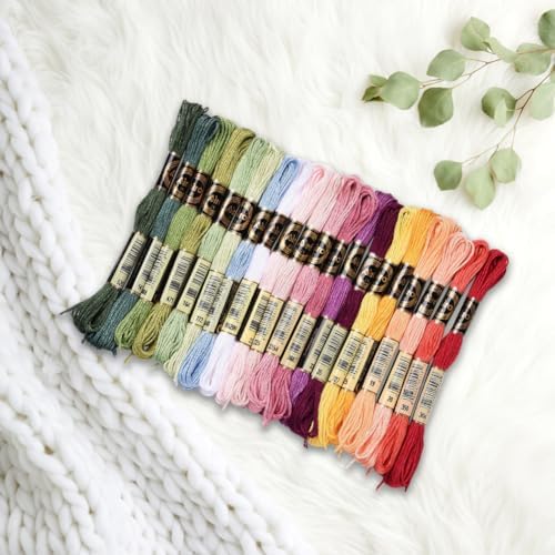 20 Skeins Variegated Embroidery Floss Cross Stitch Threads Colorful