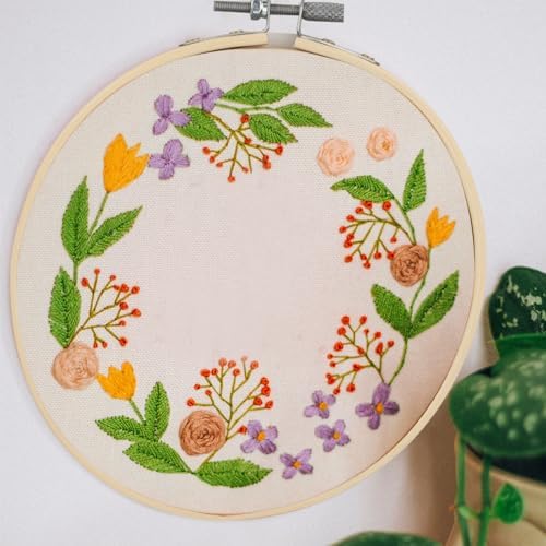 SENJEOK 20 PCS 5 Inch Bamboo Embroidery Hoop, Adjustable Cross Stitch