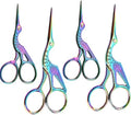 4PCS Vintage Stork Shape Sewing Scissors Stainless Steel Scissors