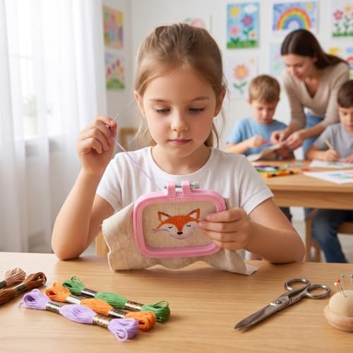 LAMXD 4 Pieces Embroidery Hoop Rectangle Square Embroidery Frame Cross