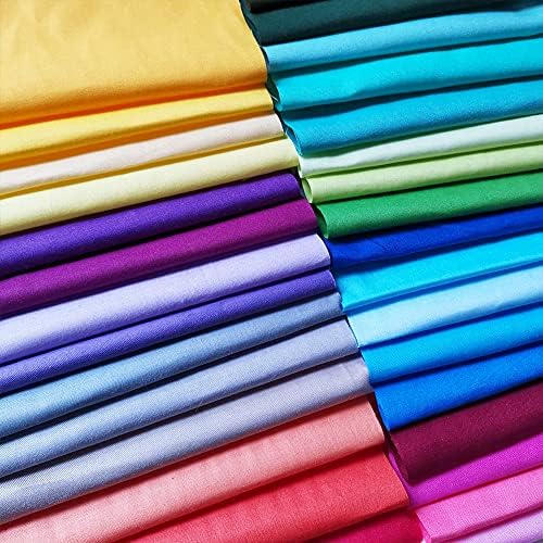 50 Pcs Quilting Fabric Bundles 8" x 8" (20cm×20cm) Solid Colors Pure
