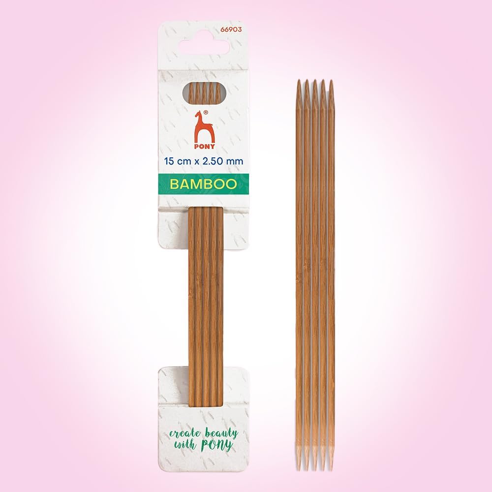 Pony Bamboo Double Pointed Needles 15cm 3.25mm - 1pc