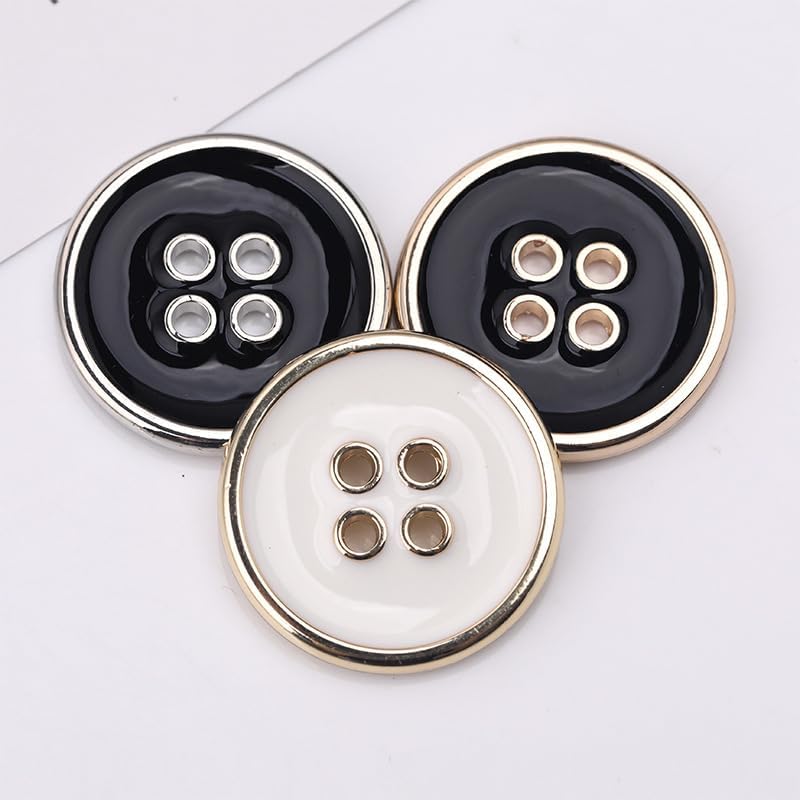 10pcs 4-Holes Elegant Metal Buttons for Clothing Blouse Sewing