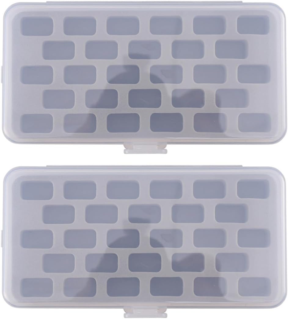 2pcs Grid Bobbin Organizer Box with Sponge Inserts for Sewing Machines