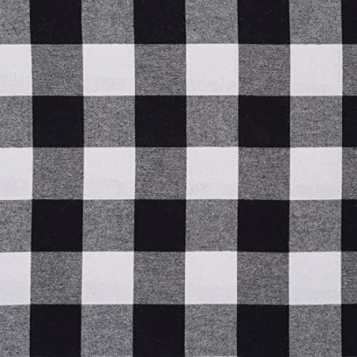 Mook Fabrics Yarn Dyed Flannel Buffalo Plaid, Black/White Cut by The