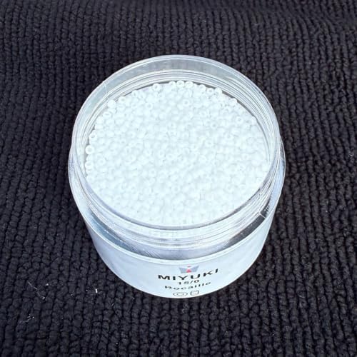 25g Miyuki Rocaille 15/0 Round Seed Beads Opaque White RR-402