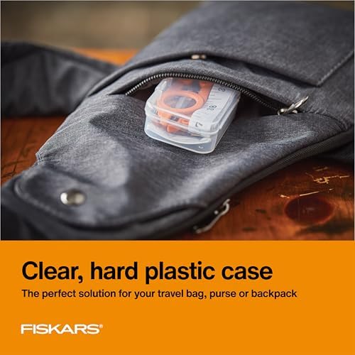 Fiskars 27-Piece Travel Sewing Kit, 39" Measuring Tape, Orange