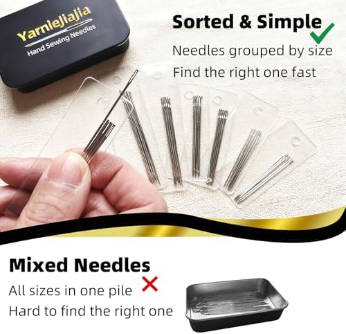 35pcs Steel Needles for Hand Sewing with Threaders Tape Measure