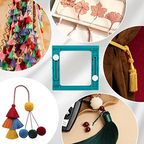 AHANDMAKER Adjustable Plastic Tassel Maker, Square Teal DIY Tool for