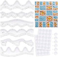 Kigley 6 Pcs Free Motion Quilting Templates Waves Acrylic Quilting