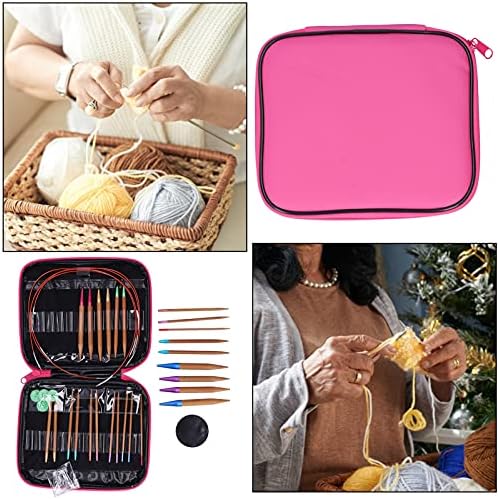 Zopsc Carbonized Bamboo Circular Knitting Needle Set with Removable