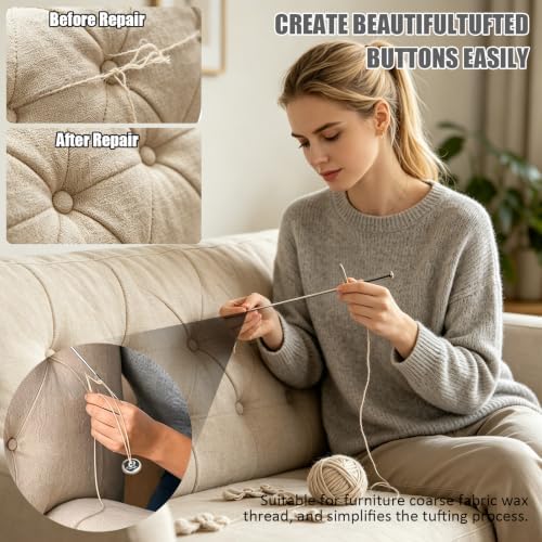 Tufting Needle for Upholstery 12.5" Metallic Silver Sewing Needle (1)