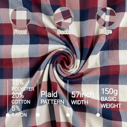 Q&J Fabric Co. 1 Yard x 57Inch Plaid Fabric,Gingham Fabric by The