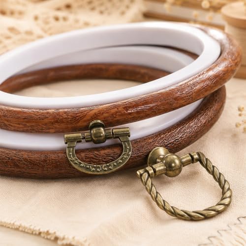 2 Pcs Oval Embroidery Hoop Wood Embroidery Hoops, 7.5'' and 9.2''