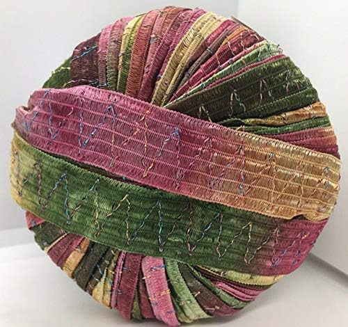 Berlini Ribbon Yarn Tinkerbella - 5/8" Wide Variegated with Glitter