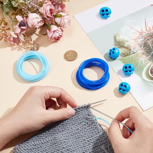 NBEADS 9.8 Yards Stitch Keeping Cords, 2mm Hollow Rubber Tubing
