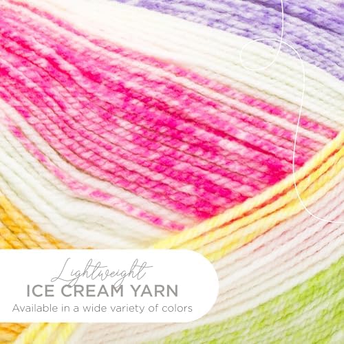 Lion Brand Yarn, Ice Cream Crochet Yarn, Passion Fruit, Multicolor