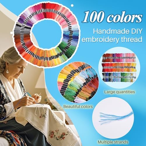 JUPEAN 156-Piece Punch Needle Embroidery Kit