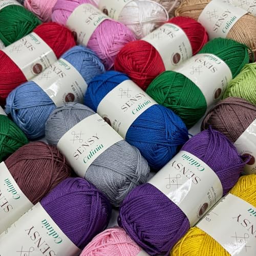 S Sensy Calinia-Mercerized Giza Cotton #2 Fine Yarn 5 Pack Orange