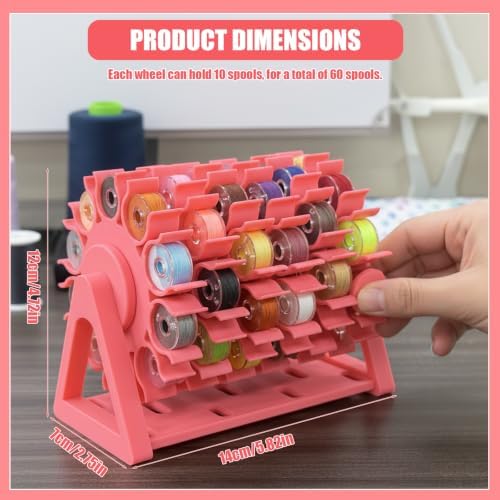 Rotating Bobbin Thread Organizer, 60-Hole Sewing Thread Holder