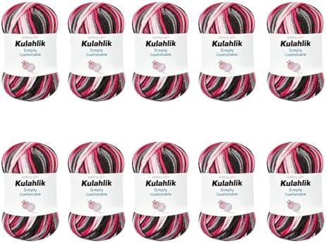 500g(10x50g) Acrylic Yarn for Crocheting and Knitting, Colorful