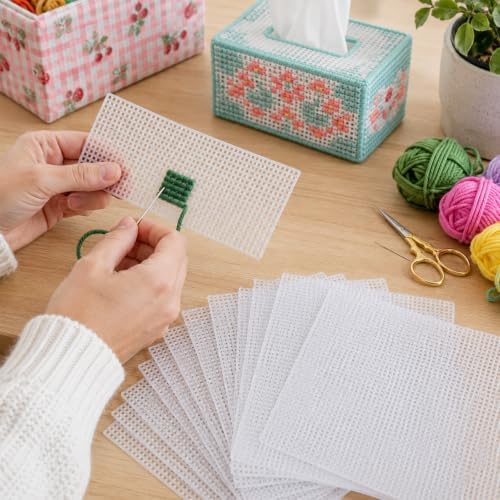 Essential by Leisure Plastic Canvas #7 Mesh Strips, 1.5"X10", Clear