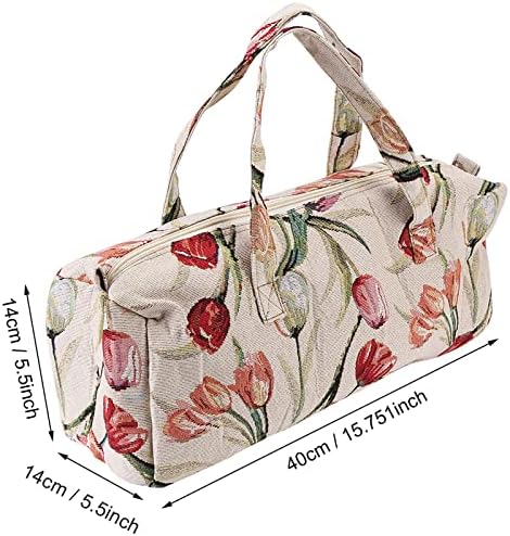 Knitting Bag, Woven Fabric Crochet Tote Bag Yarn Storage Organizer for