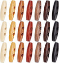 GORGECRAFT 70Pcs Oval Wooden Buttons Wood Horn Toggle Buttons