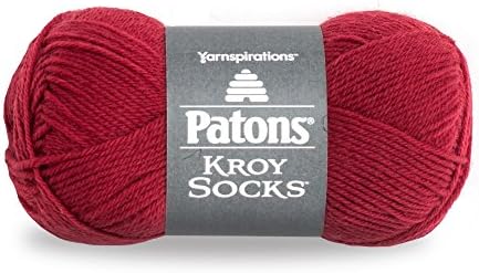 Patons Kroy Socks Yarn - (1) Gauge - 1.75 oz - Red - For Crochet