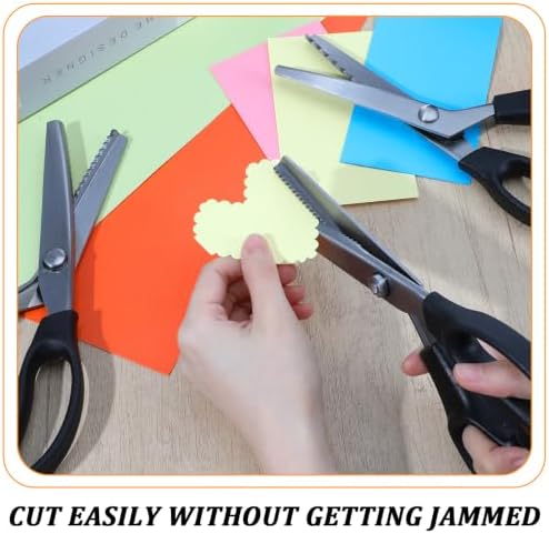 6 Pcs Pinking Shears for Fabric Cutting, 7/5/3mm Scalloped, 7/5/3mm