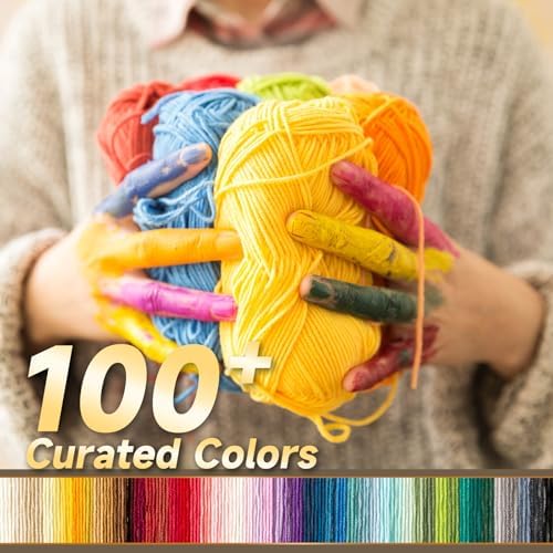 Susan’s Family Soft Cotton Yarn for Crocheting, Fingering Weight 4 Ply