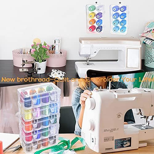 New brothread 8-Spool Embroidery Thread Set, Pastel Color