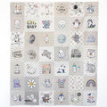 Fabrics Grey Cotton Charm Pack Panel, 42 Motifs, 36 x 31 Inch