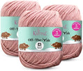 Off-The-Yak Wool Yarn Worsted Weight, 3-Pack (360Yds/300G), Pale Pink