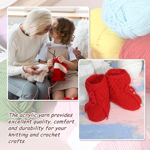 6Pcs Acrylic Yarn 790 Yard 4 Ply Soft Crochet Yarns Sport Weight