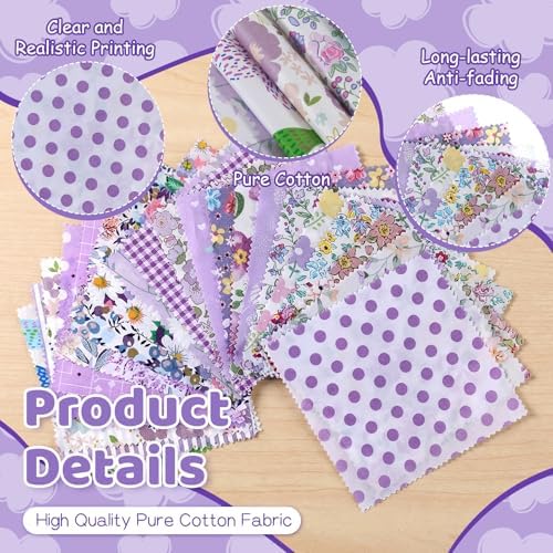 Purple 5-Inch Cotton Charm Squares – 84 Pack