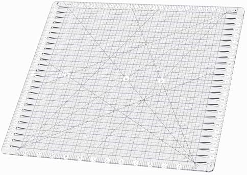 Quilting Ruler, 12.5" x 12.5" Slotted Acrylic Ruler for Quilting and