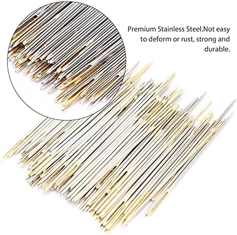 Pssopp 100Pcs Large Eye Hand Sewing Needles, Cross Stitch Needles with