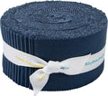 Confetti Cotton Solids Oxford Blue Rolie Polie 40 2.5-inch Strips