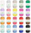 Katech 20 Pack Pure Cotton Yarn for Crocheting, Twisted Sport Weight