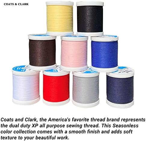 Coats&Clark Threads 9 Bobbins,125 Y Bundle with Black/White Spools 400