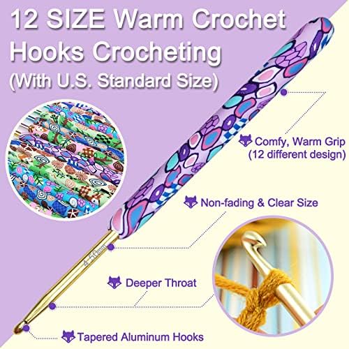 Coopay Metal Crochet Hook Set, 2.25mm-8mm