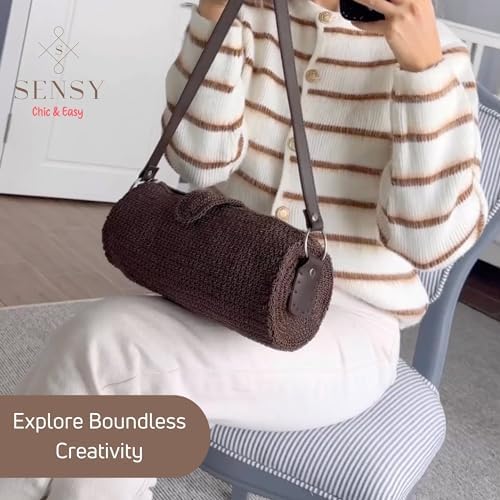 S Sensy Chic& Easy - Cotton&Polyester Blend Yarn 5 Skeins Brown
