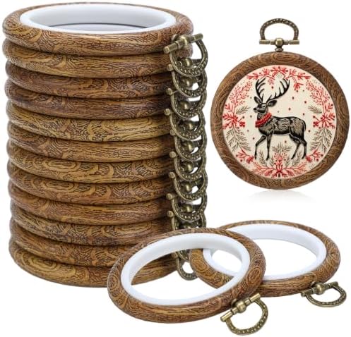 Burbell 15 Pcs 2.4 Inch Round Embroidery Hoops Frame
