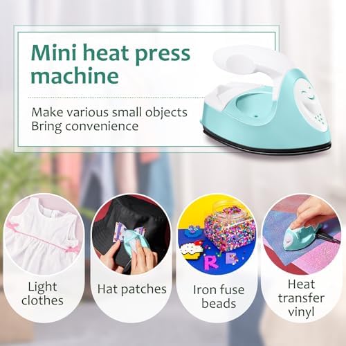 Honoson Mini Craft Iron with Charging Base Tiny,Mint Green