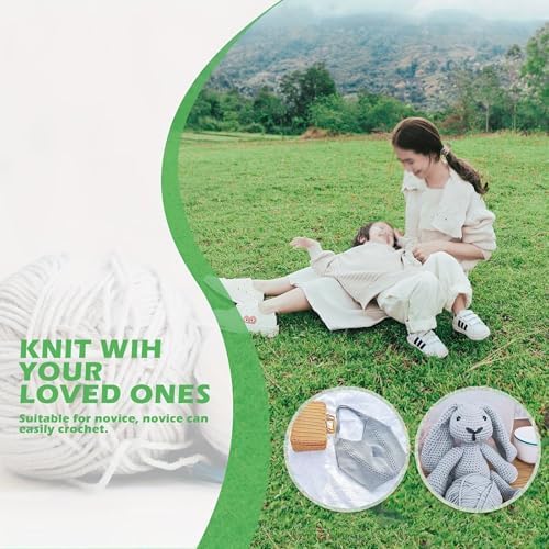 Acrylic Crochet & Knitting Yarn Kit for Beginners,Machine-Washable,8