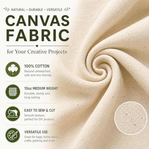 Canvas Fabric, Premium 10oz 100% Cotton Duck Canvas Fabric by The