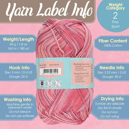 JubileeYarn Cotton Select Yarn - Variety Pack - 20 Skeins