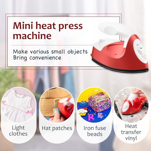 Honoson Mini Craft Iron with Charging Base Tiny, Red